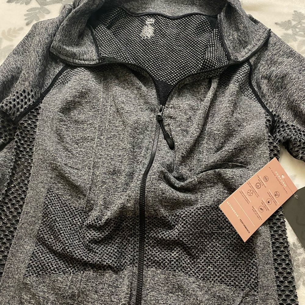 Workout gray zipped up sweater - Picture 3 of 5